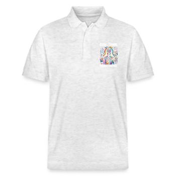 Künstliche Intelligenz, Ki, Maschinelles Lernen - Stanley/Stella Unisex Bio-Poloshirt PREPSTER - Weiß meliert - Vorne - Roxy (174cm) & Andy (188cm)
