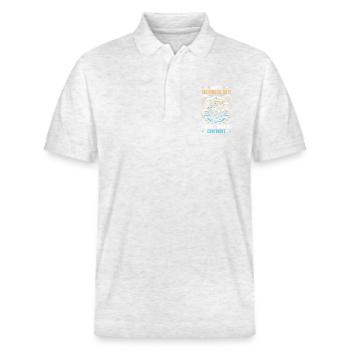 Columbus Day America 1492 Usa Discovery - Stanley/Stella Unisex Organic Polo Shirt PREPSTER - heather white - Front - Roxy (174cm) & Andy (188cm)