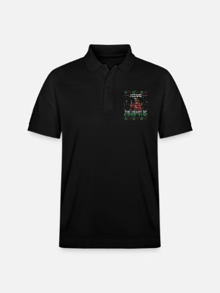 Jesus Christ Christmas Religious - Stanley/Stella Unisex Organic Polo Shirt PREPSTER - black