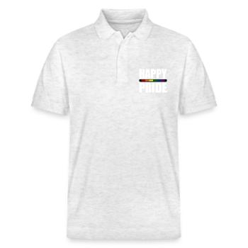 Happy pride - Polo PREPSTER bio Stanley/Stella Unisexe - blanc chiné - Devant - Roxy (174cm) & Andy (188cm)