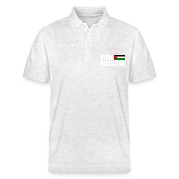 Viva palestina - Polo PREPSTER bio Stanley/Stella Unisexe - blanc chiné - Devant - Roxy (174cm) & Andy (188cm)