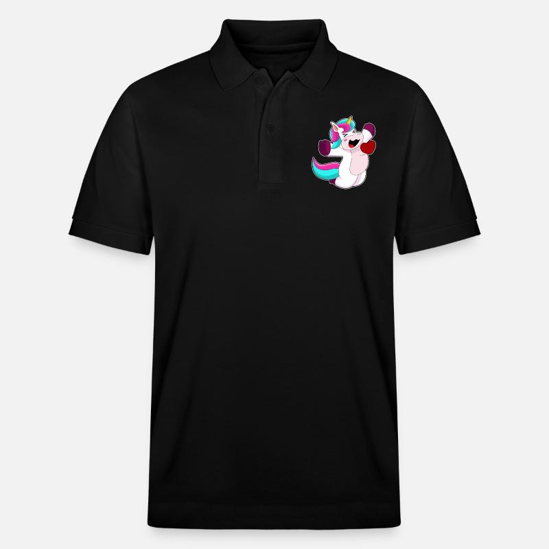 Einhorn mit Herz - Stanley/Stella Unisex Bio-Poloshirt PREPSTER - Schwarz