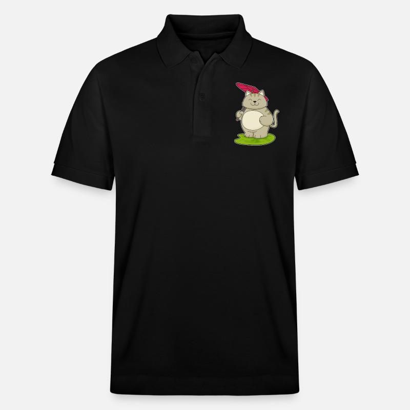Chat avec parapluie - Polo PREPSTER bio Stanley/Stella Unisexe - noir