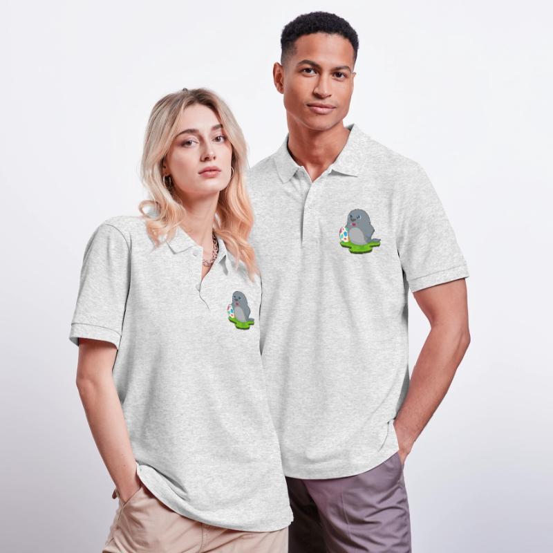 Seal Easter Easter Egg Stanley/Stella Unisex Organic Polo Shirt PREPSTER
