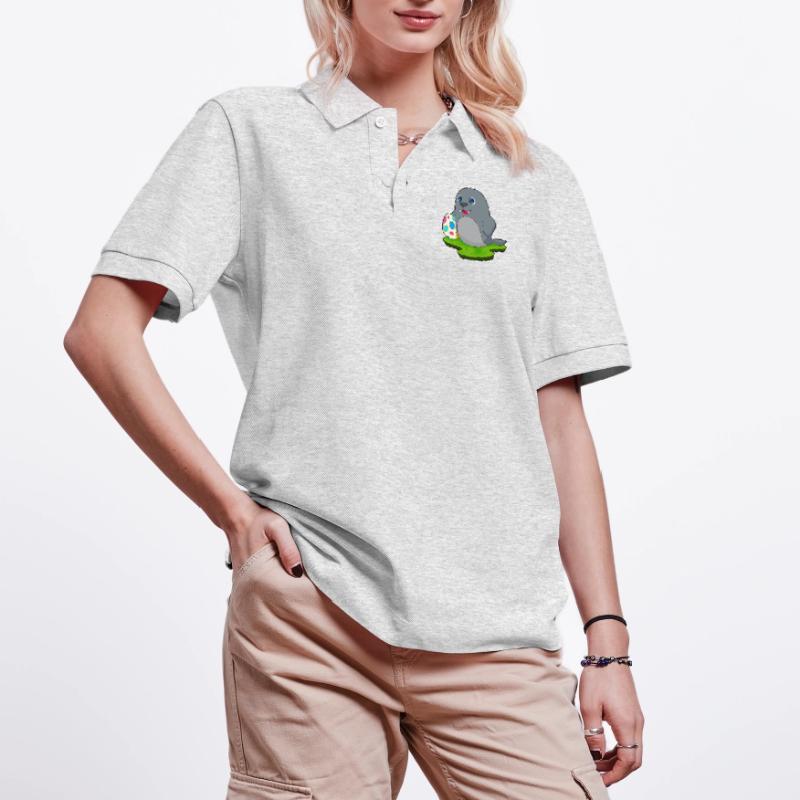 Seal Easter Easter Egg Stanley/Stella Unisex Organic Polo Shirt PREPSTER