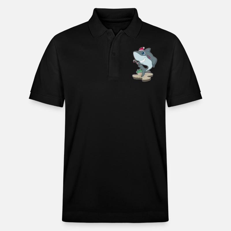 Requin Canne de Noël - Polo PREPSTER bio Stanley/Stella Unisexe - noir