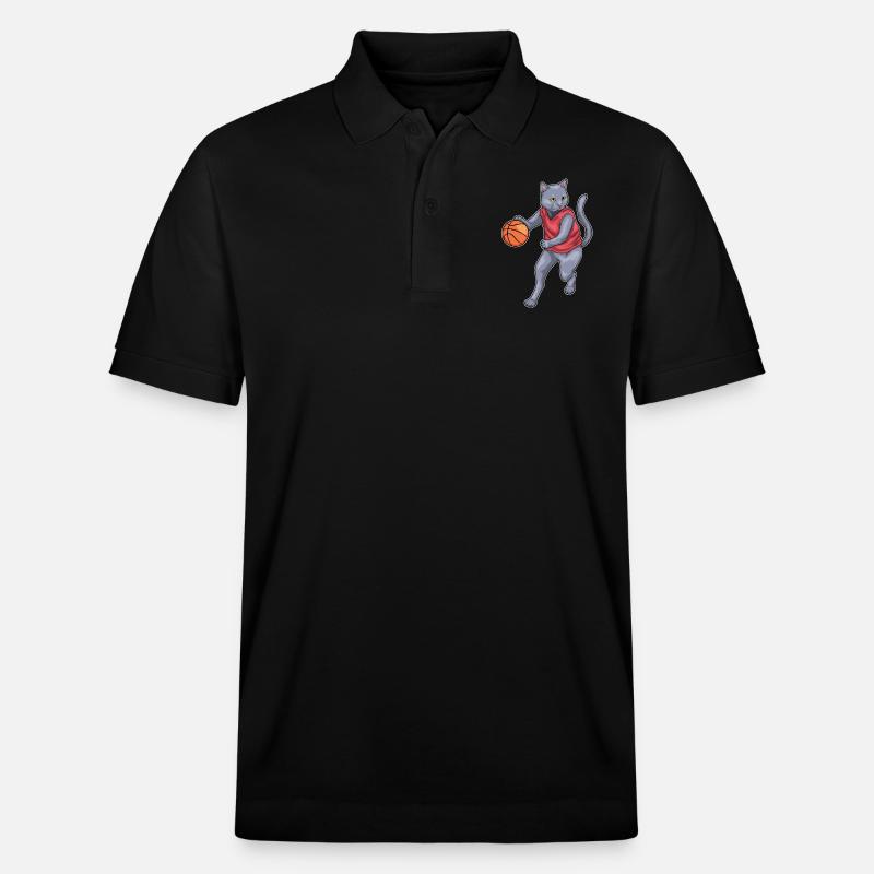 Chat Basketteur Basketteur Basketball - Polo PREPSTER bio Stanley/Stella Unisexe - noir