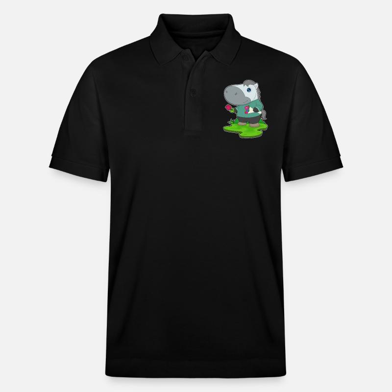 Pferd Blumenstrauß - Stanley/Stella Unisex Bio-Poloshirt PREPSTER - Schwarz