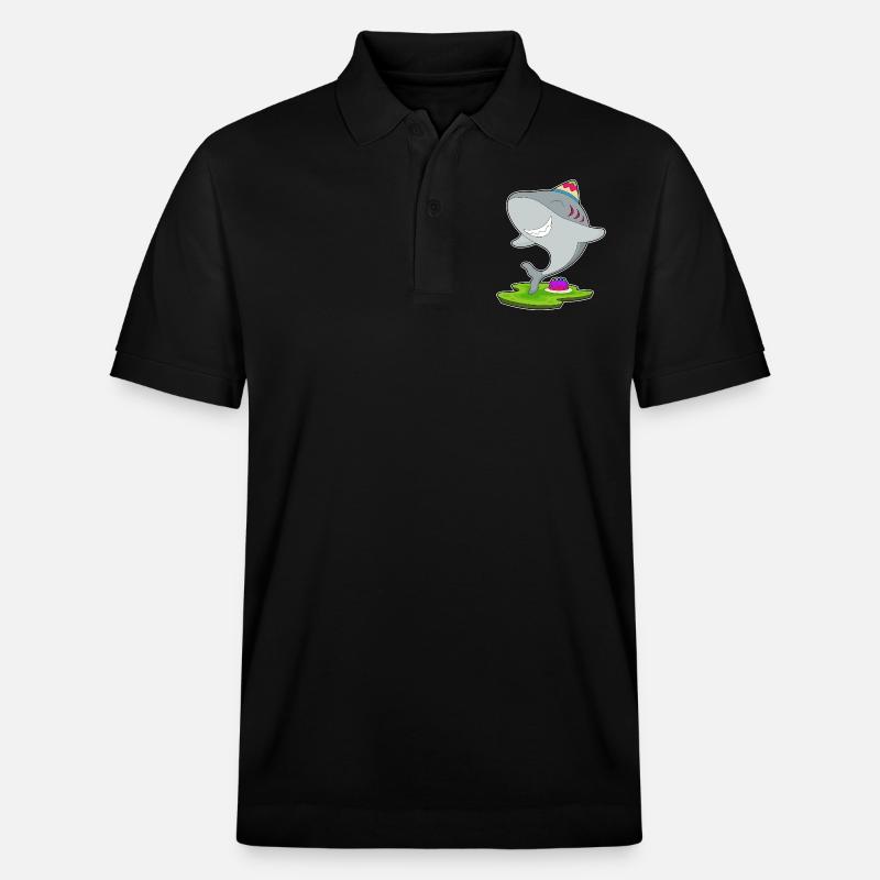 Gâteau d’anniversaire requin - Polo PREPSTER bio Stanley/Stella Unisexe - noir