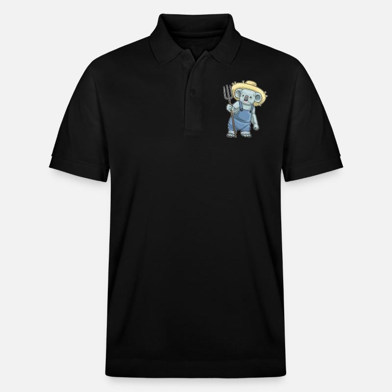 Fourche Koala Farmer - Polo PREPSTER bio Stanley/Stella Unisexe - noir