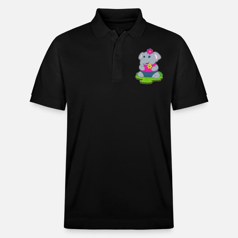 Fleurs d’éléphant - Polo PREPSTER bio Stanley/Stella Unisexe - noir