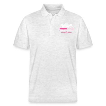 Future Maman 2024 Cadeau Nouvelle Naissance Maman - Polo PREPSTER bio Stanley/Stella Unisexe - blanc chiné - Devant - Roxy (174cm) & Andy (188cm)