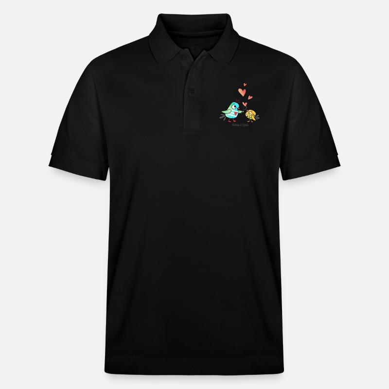 Bubble Hearts - Stanley/Stella Unisex Organic Polo Shirt PREPSTER - black