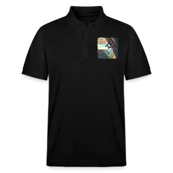 Climbing - Because Gravity Is Just a Suggestion - Stanley/Stella Unisex Organic Polo Shirt PREPSTER - black - Front - Roxy (174cm) & Andy (188cm)