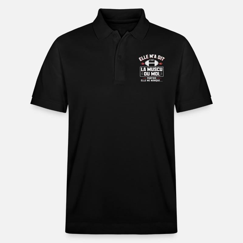 Musculation muscu cadeau drôle - Polo PREPSTER bio Stanley/Stella Unisexe - noir