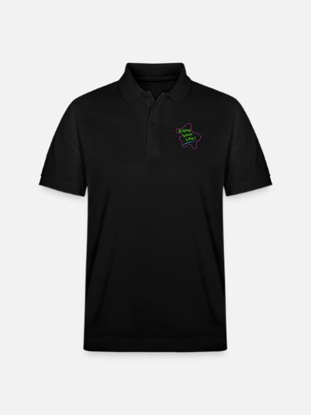Enjoy your life - Be positive - Stanley/Stella Unisex Organic Polo Shirt PREPSTER - black