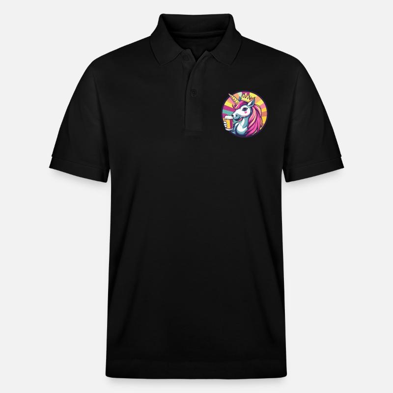 Unicorn Beer - Stanley/Stella Unisex Organic Polo Shirt PREPSTER - black