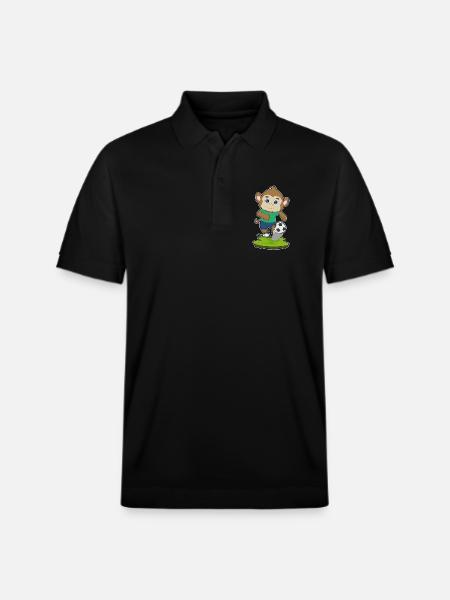 Monkey Soccer Player Soccer - Stanley/Stella Unisex Organic Polo Shirt PREPSTER - black