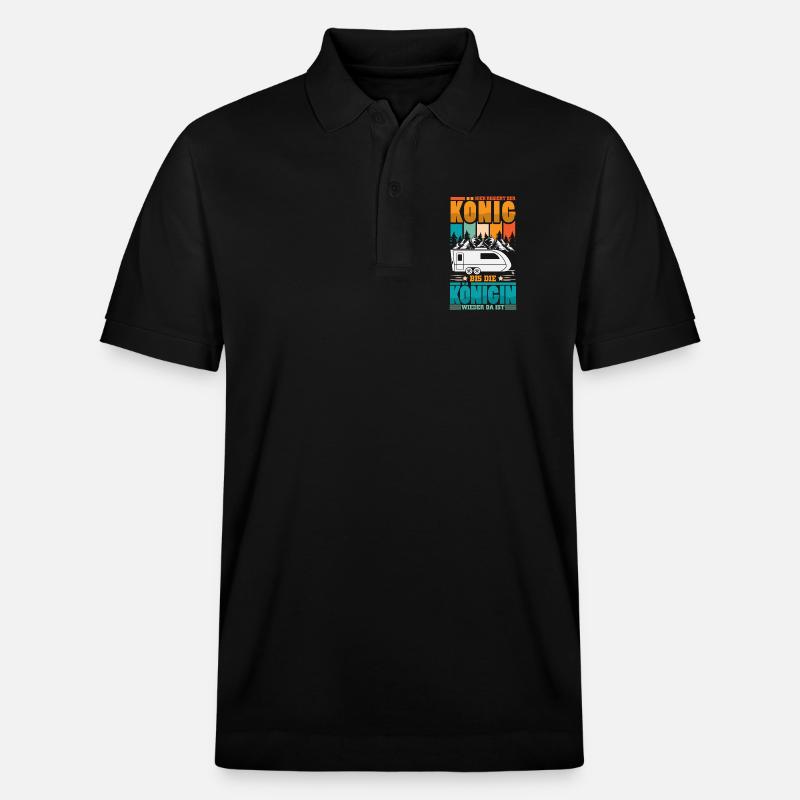 Camper Camping Wohnwagen Spruch - Stanley/Stella Unisex Bio-Poloshirt PREPSTER - Schwarz