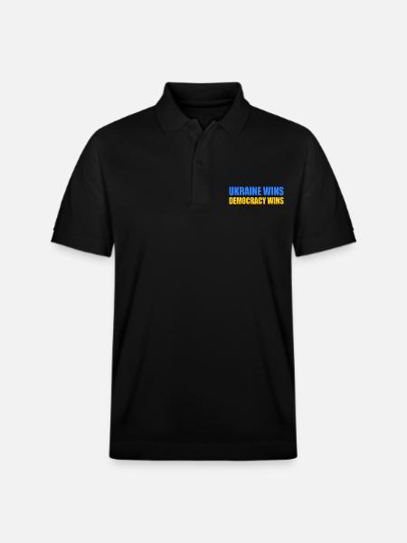 Ukraine wins democracy wins - Stanley/Stella Unisex Organic Polo Shirt PREPSTER - black