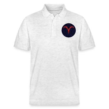 Aries - Stanley/Stella Unisex Bio-Poloshirt PREPSTER - Weiß meliert - Vorne - Roxy (174cm) & Andy (188cm)