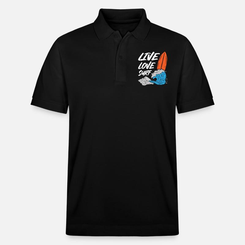 Surf d’amour en direct - Polo PREPSTER bio Stanley/Stella Unisexe - noir