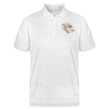 Camping-car fleuri romantique - Polo PREPSTER bio Stanley/Stella Unisexe - blanc chiné - Devant - Roxy (174cm) & Andy (188cm)