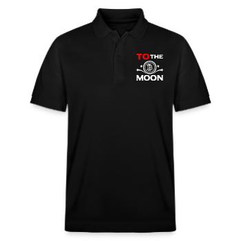 bitcoin cryptomonnaie to the moon - Polo PREPSTER bio Stanley/Stella Unisexe - noir - Devant - Roxy (174cm) & Andy (188cm)