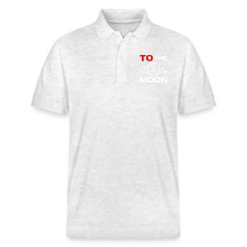 bitcoin cryptomonnaie to the moon - Polo PREPSTER bio Stanley/Stella Unisexe - blanc chiné - Devant - Roxy (174cm) & Andy (188cm)