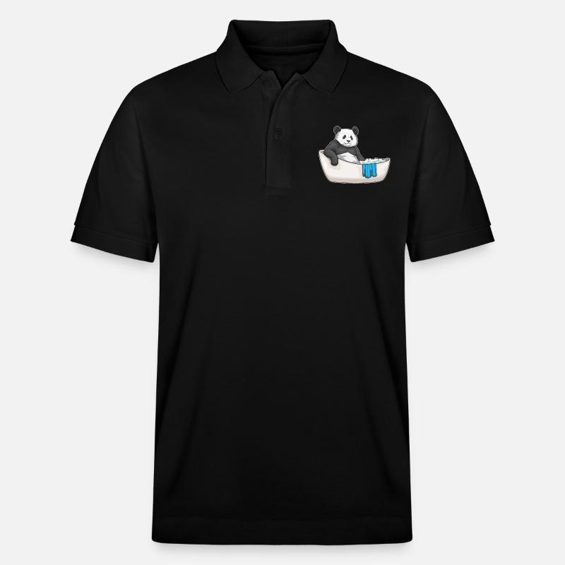 Panda Baden Badewanne - Stanley/Stella Unisex Bio-Poloshirt PREPSTER - Schwarz