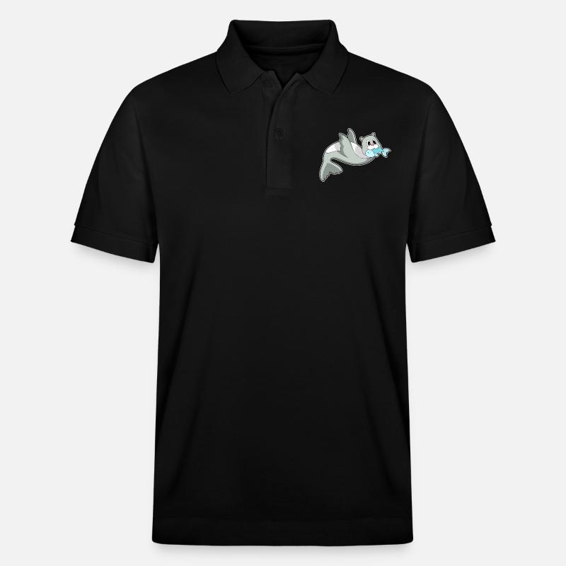 Poisson phoque - Polo PREPSTER bio Stanley/Stella Unisexe - noir