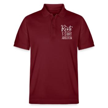 Rente 2025 T Shirt - Stanley/Stella Unisex Bio-Poloshirt PREPSTER - Burgunderrot - Vorne - Roxy (174cm) & Andy (188cm)