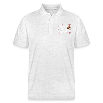 Les Hoagie’s sont ma Saint-Valentin - Polo PREPSTER bio Stanley/Stella Unisexe - blanc chiné - Devant - Roxy (174cm) & Andy (188cm)