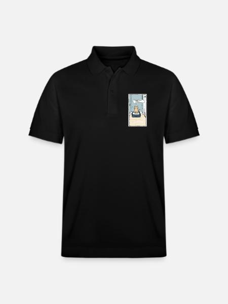 Litter Box Shitshow Humor - Stanley/Stella Unisex Organic Polo Shirt PREPSTER - black