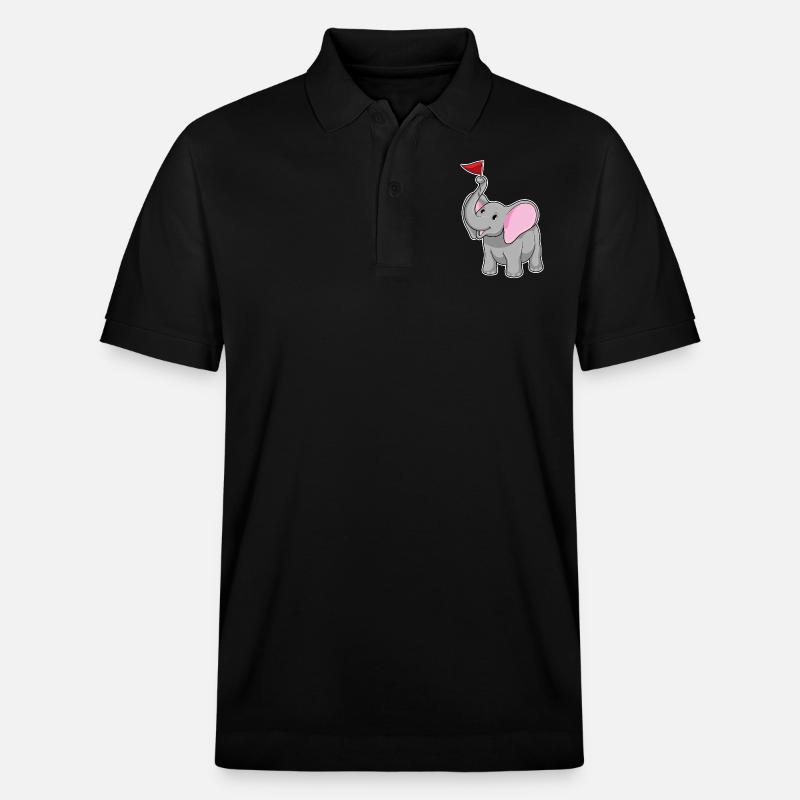 Éléphant avec drapeau - Polo PREPSTER bio Stanley/Stella Unisexe - noir