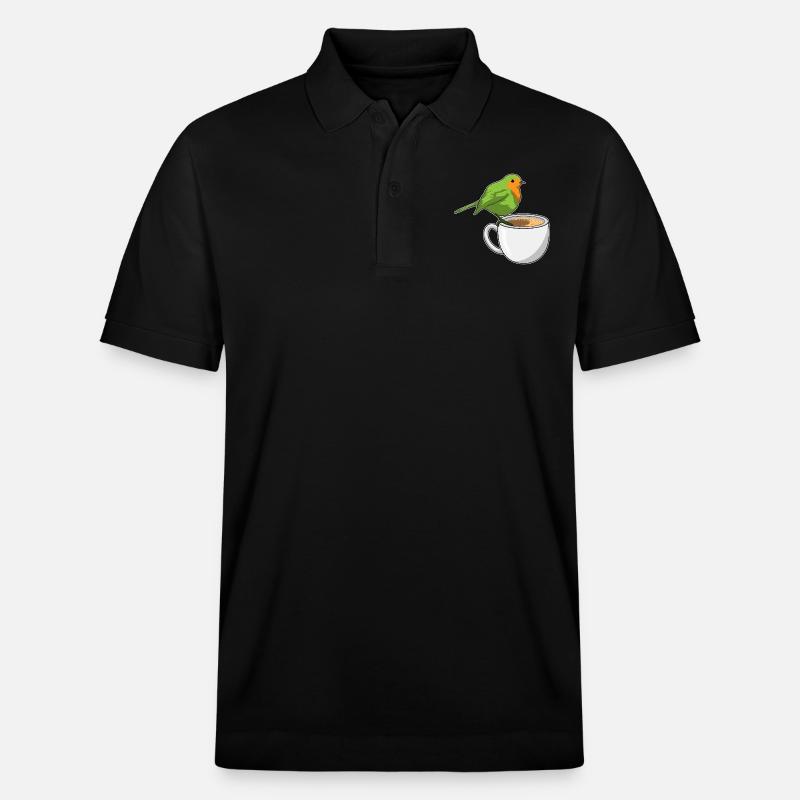 Vogel Kaffee Tasse - Stanley/Stella Unisex Bio-Poloshirt PREPSTER - Schwarz