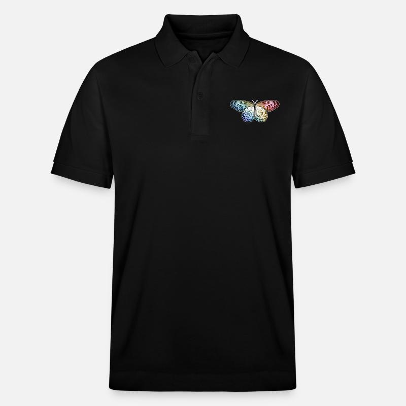 Schmetterling Regenbogen - Stanley/Stella Unisex Bio-Poloshirt PREPSTER - Schwarz