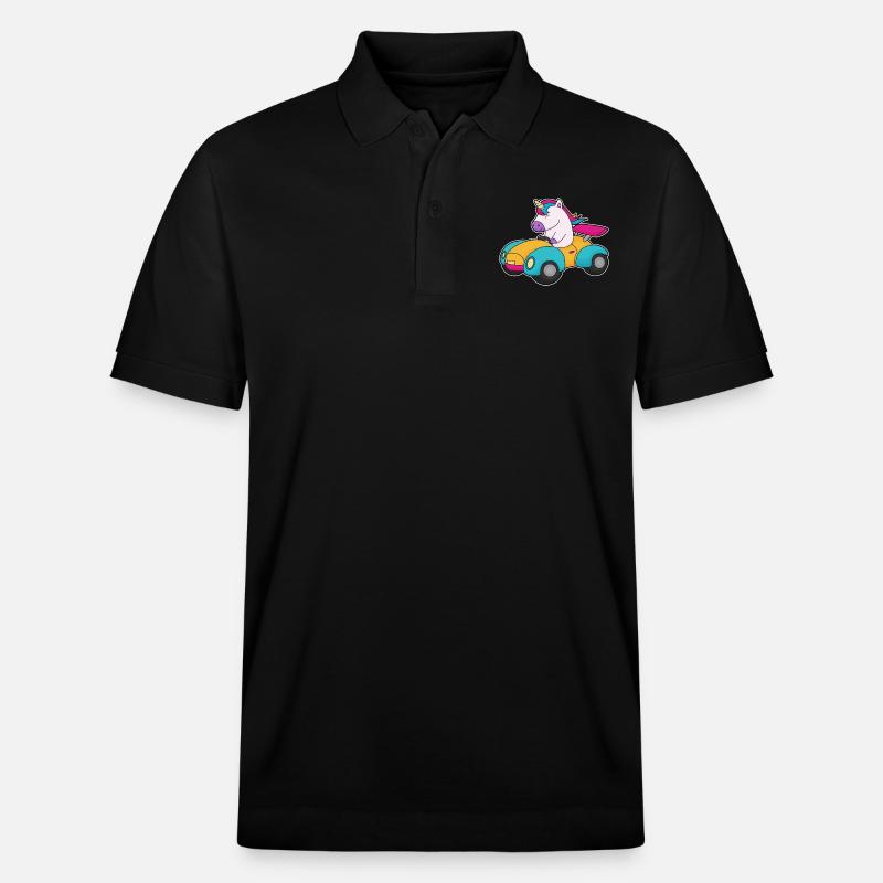 Einhorn Auto - Stanley/Stella Unisex Bio-Poloshirt PREPSTER - Schwarz