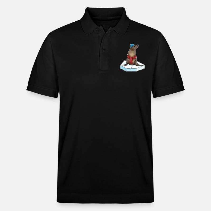 Seehund Eisscholle - Stanley/Stella Unisex Bio-Poloshirt PREPSTER - Schwarz