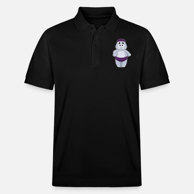 Hippopotamus Bonnet de bain - Polo PREPSTER bio Stanley/Stella Unisexe - noir