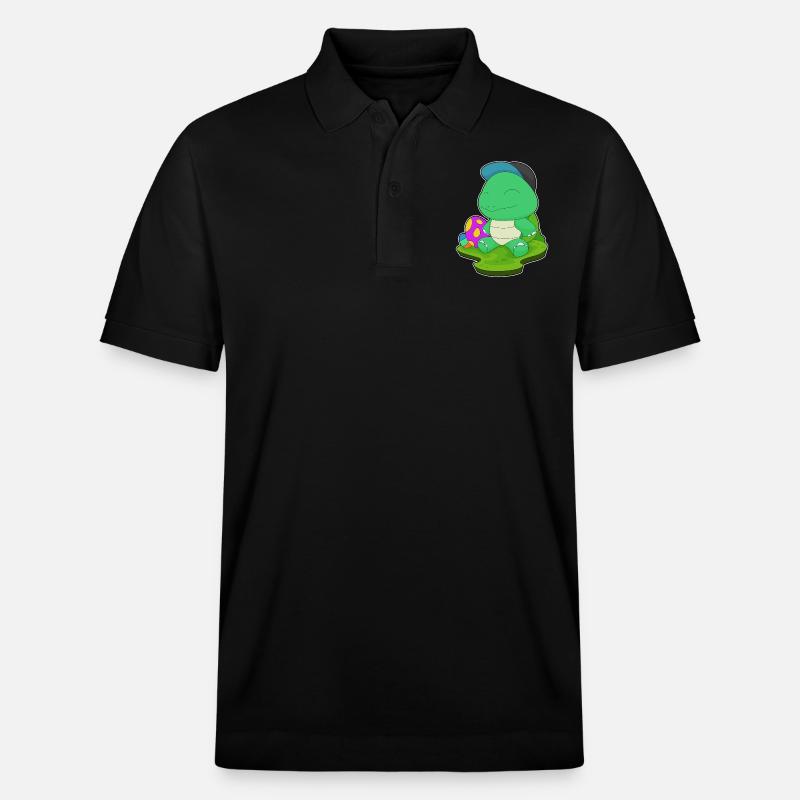 Turtle Easter Easter Eggs - Stanley/Stella Unisex Organic Polo Shirt PREPSTER - black