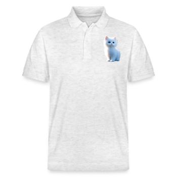 Chat Angora Blanc Chat Angora Chats Angora Mignons - Polo PREPSTER bio Stanley/Stella Unisexe - blanc chiné - Devant - Roxy (174cm) & Andy (188cm)