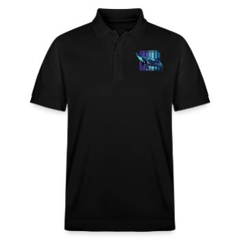 Abyssal Majesty: The Enigmatic Blue Whale - Stanley/Stella Unisex Organic Polo Shirt PREPSTER - black - Front - Roxy (174cm) & Andy (188cm)