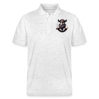 Animalistic Aviatorz #16 - Stanley/Stella Unisex Bio-Poloshirt PREPSTER - Weiß meliert - Vorne - Roxy (174cm) & Andy (188cm)