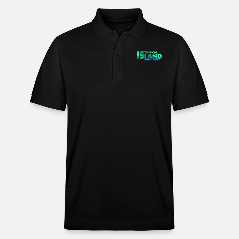 Tropical Island Vibes Gradient Text - Stanley/Stella Unisex Bio-Poloshirt PREPSTER - Schwarz