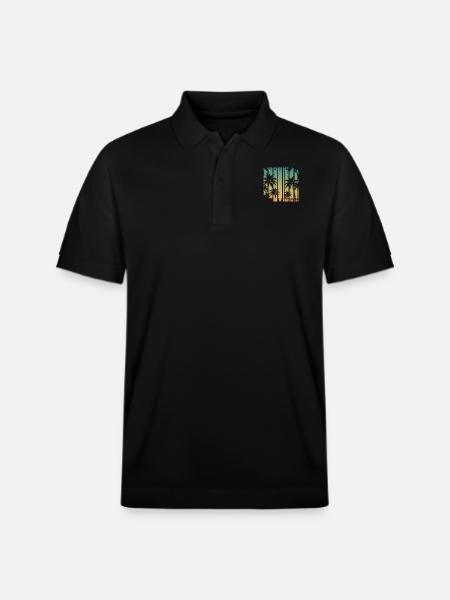 Tropical Vibes Gradient Palms - Stanley/Stella Unisex Organic Polo Shirt PREPSTER - black