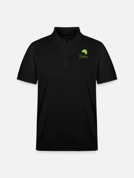 Ginkgo Leaf Botanical Elegance - Stanley/Stella Unisex Organic Polo Shirt PREPSTER - black
