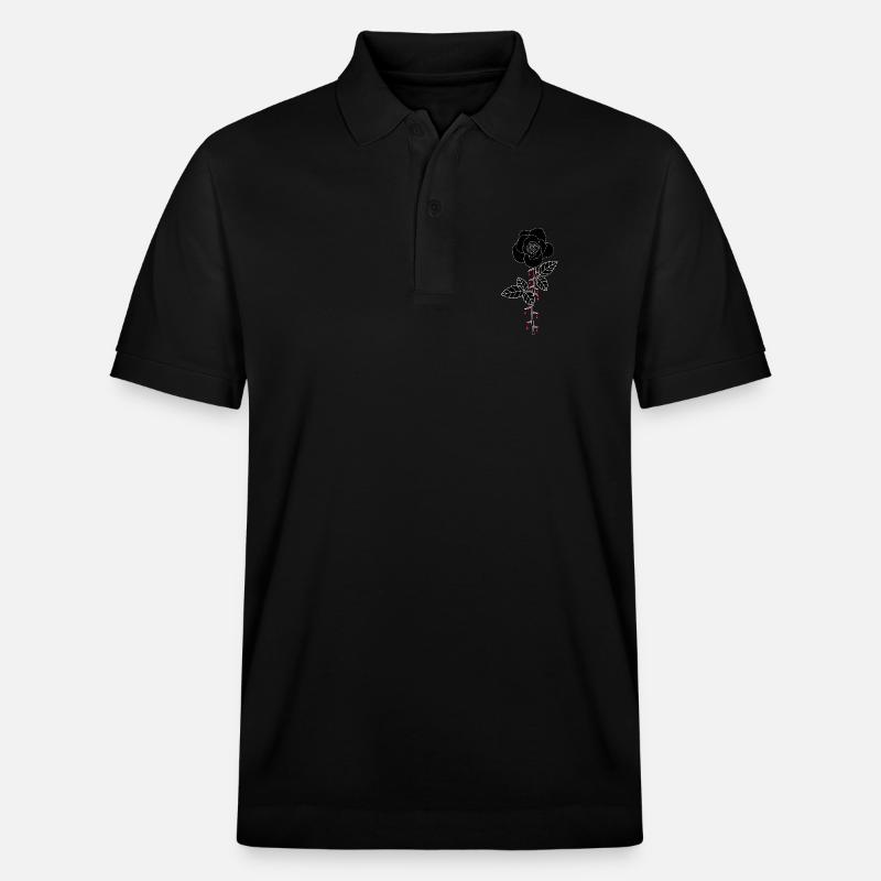 Blutige Rose - Stanley/Stella Unisex Bio-Poloshirt PREPSTER - Schwarz