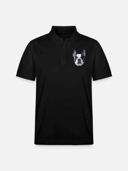 Bouledogue français Low Poly Design - Polo PREPSTER bio Stanley/Stella Unisexe - noir