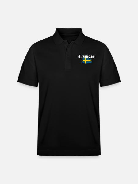 Göteborg Drapeau Suède - Polo PREPSTER bio Stanley/Stella Unisexe - noir